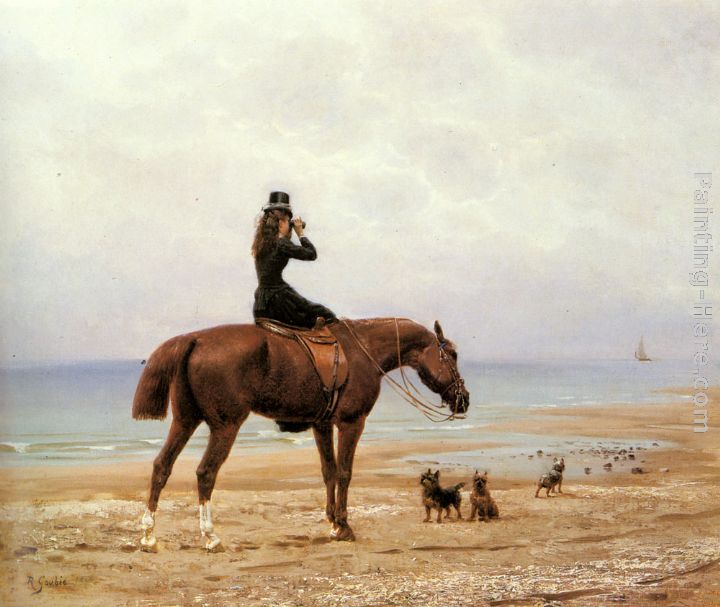 Looking out to Sea painting - Jean Richard Goubie Looking out to Sea art painting